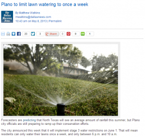 Lawn Care in Plano, TX to Become More Challenging with New Water Usage Restriction